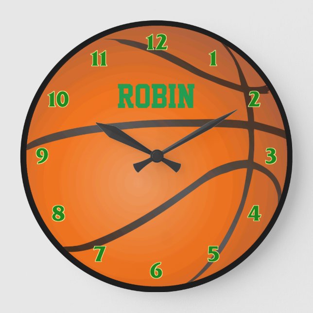 Grande Relógio Personalizado de Basquete (Frente)