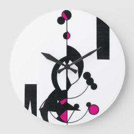 Grande Relógio Personalizado de Design de Geo Rosa