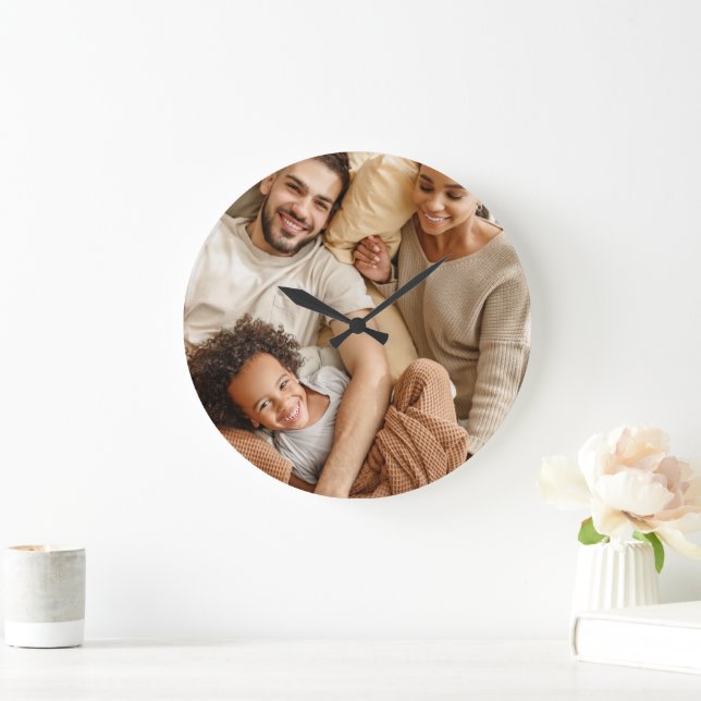 Grande Relógio Personalizado de Parede de Fotografias (Lar)