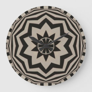 Grande Relógio Preto e Branco com Gráfico Negrito