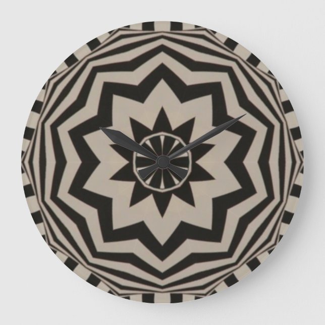 Grande Relógio Preto e Branco com Gráfico Negrito (Frente)