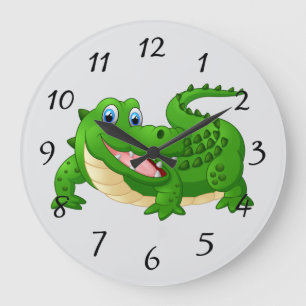 Grande Relógio redondo de desenho animado de crocodilo so