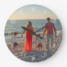 Relógio Redondo de Foto de Família Personalizado