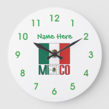 Relógio Redondo Personalizado Bandeira do México