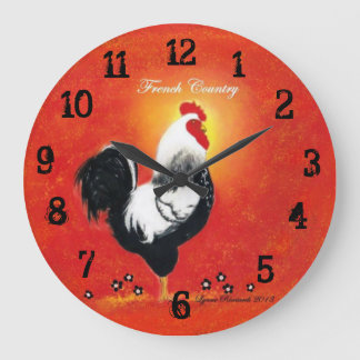 Grande Relógio Rooster Vermelho