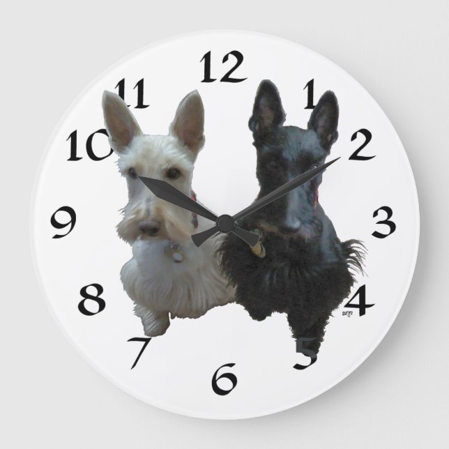 Grande Relógio Scottish Terrier (Frente)