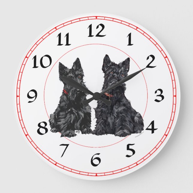 Grande Relógio Scottish Terrier (Frente)
