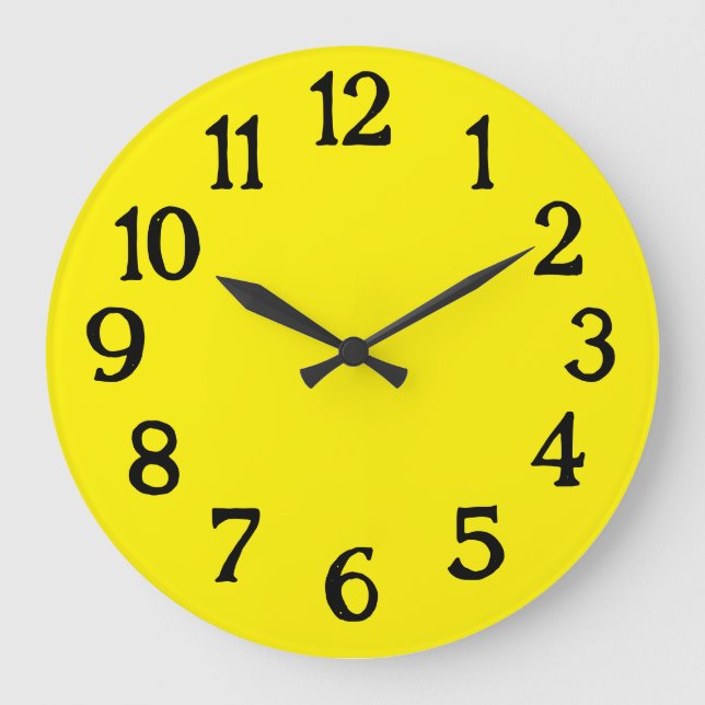 Grande Relógio simples preto e amarelo normal (Frente)