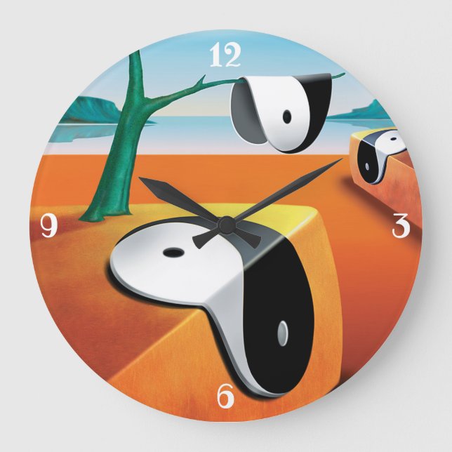 Grande Relógio surreal da paisagem de Yin Yang. (Frente)