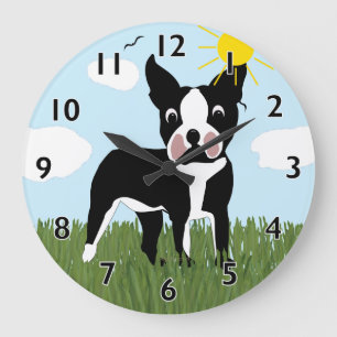 Grande Relógio Terrier de Boston de Cartoon