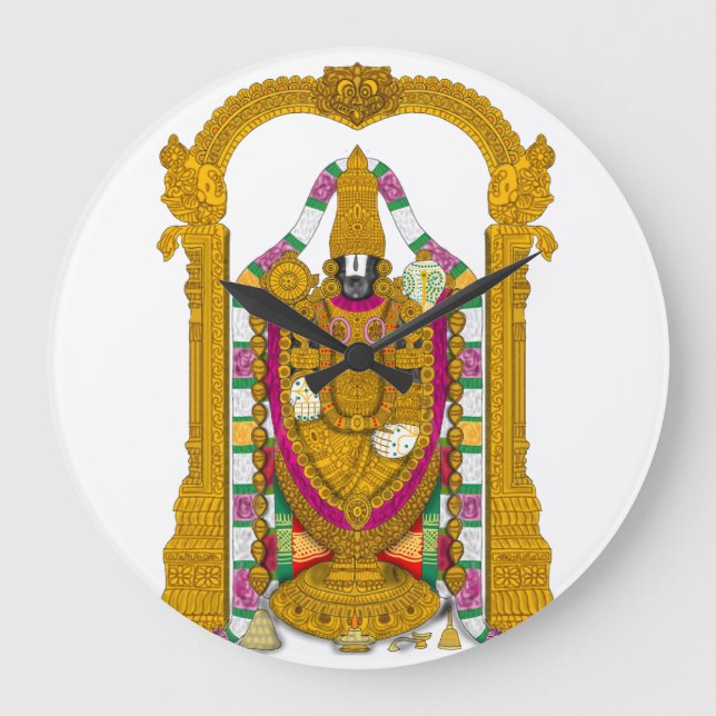 Grande Relógio Tirupati Balaji e Decoração de Parede para (Frente)