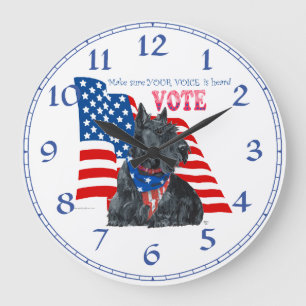 Grande Relógio "VOTE" do Scottish Terrier