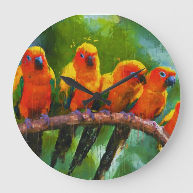 GRANDE RELÓGIO WILD PARROTS WALL (Frente)