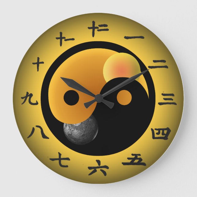 Grande Relógio Yin Yang Chinês (Frente)