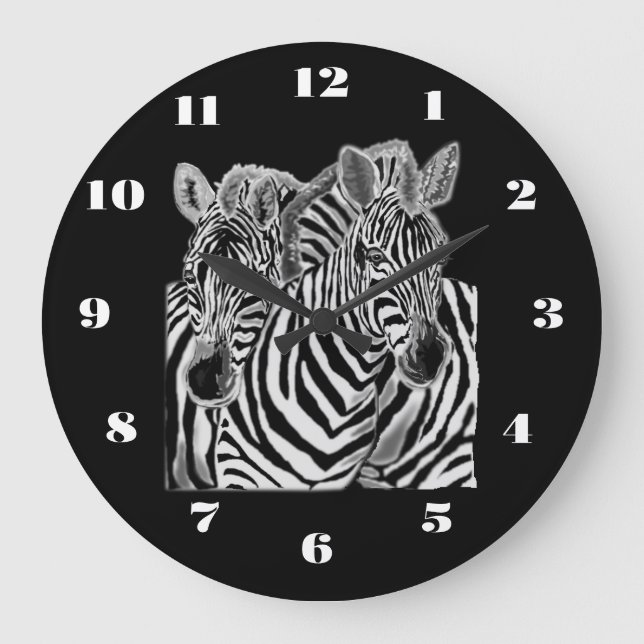 Grande Relógio Zebra casal (Frente)