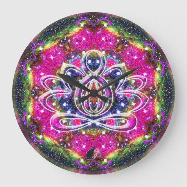 Grande Relógio Zen Lotus Atmosférico (Frente)