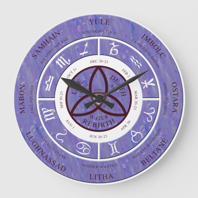 Grande roda do ano do relógio do mármore parece azul (Frente)