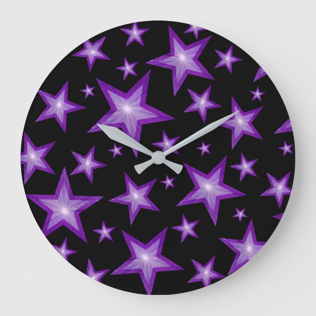 Grande Roxo: Estrelas, relógio roxo, preto (Frente)