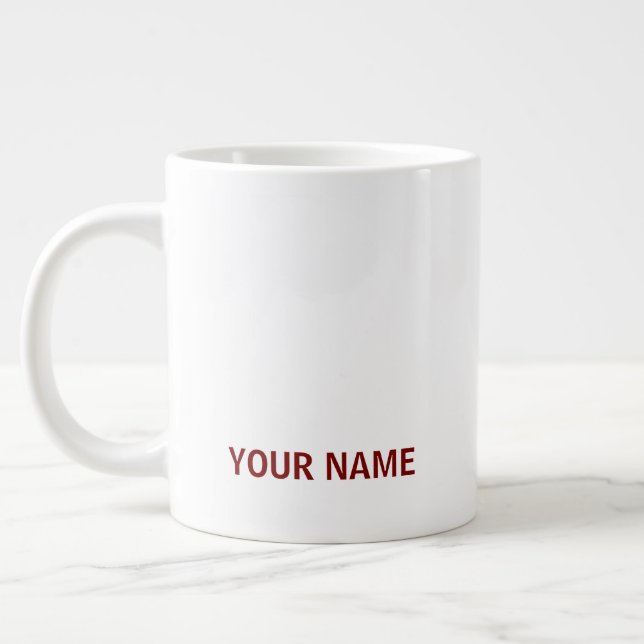 Grande Seu Nome Aqui Caneca de Café Simples e Elegante Pe (Esquerda)