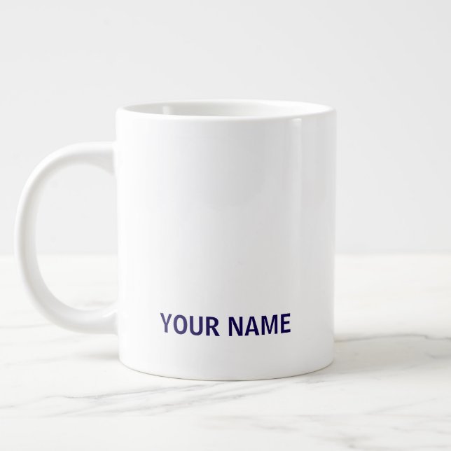 Grande Seu Nome Aqui Caneca de Café Simples e Elegante Pe (Esquerda)