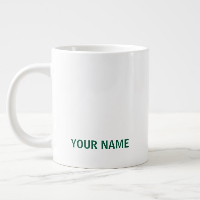 Grande Seu Nome Aqui Caneca de Café Simples e Elegante Pe (Esquerda)