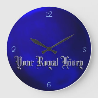 Grande Seu Royal Hiney - Relógio Real de Parede Azul