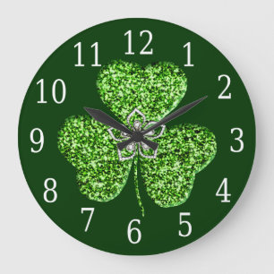 Grande Shamrock E Relógio De Flor Com Lítio