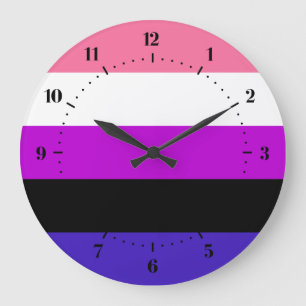 Grande Sinalizador do Orgulho do Genderqueer - Relógio Gr