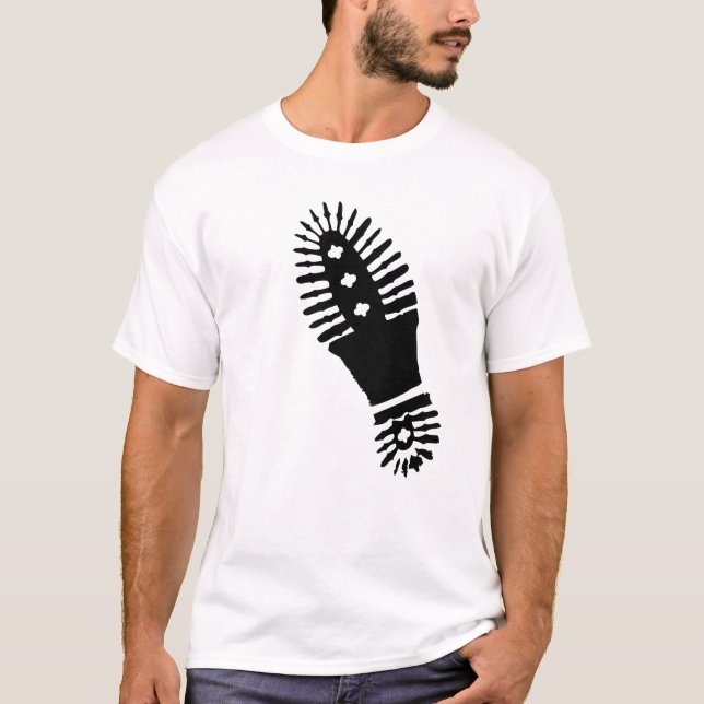 Grande) t-shirt preto de Bootprint ( (Frente)