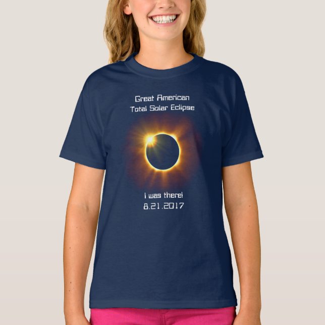 Grande t-shirt total americano do eclipse solar (Frente)