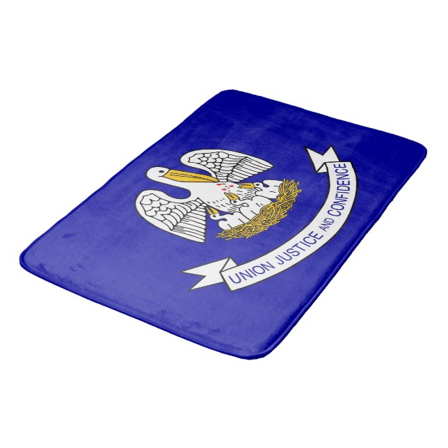 Grande tapete de banho com bandeira de Louisiana,  (Angulado)