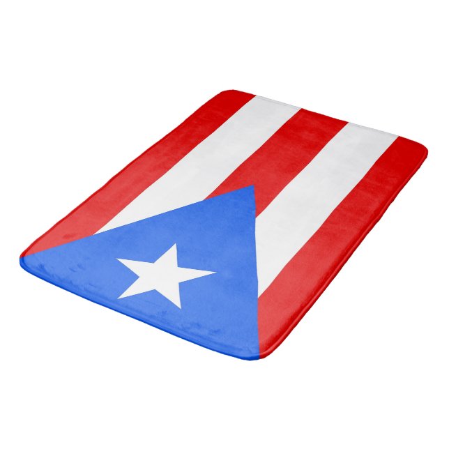 Grande tapete de banho com bandeira de Porto Rico, (Angulado)