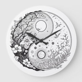 Grande Tempo para o Relógio de Coloração Yin Yang Saldo