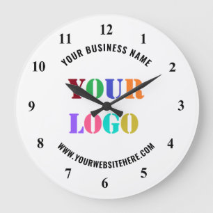 Grande Texto de Relógio de Negócios com Logotipo de Empre