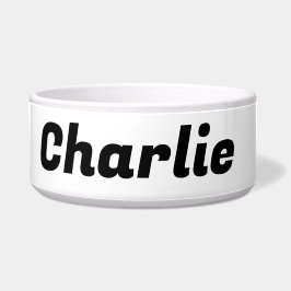 Grande tigela de cão personalizada branca