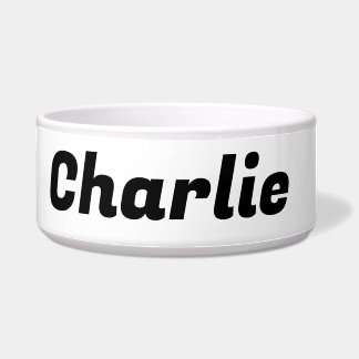 Grande tigela de cão personalizada branca