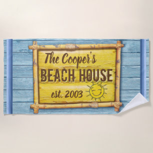 Grande toalha de praia Nome Personalizado Casa de