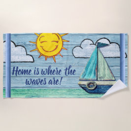 Grande toalha de praia Waves Driftwood Beach