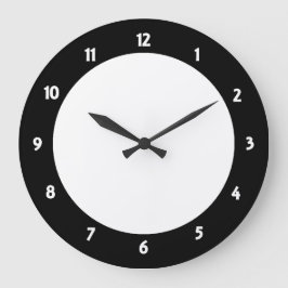 Grande Traço Preto Número Branco Relógio Rosto Decorrido