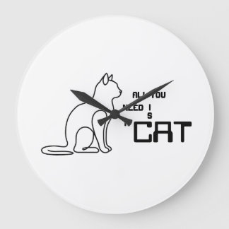 Grande Tudo o que Você Precisa É Um Gato Relógio de Pared