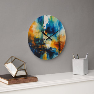 Grande um relógio de pintura de abstrato