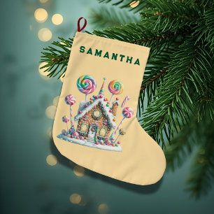 Grande Uma Meia de Natal Personalizada A Candyland Christ