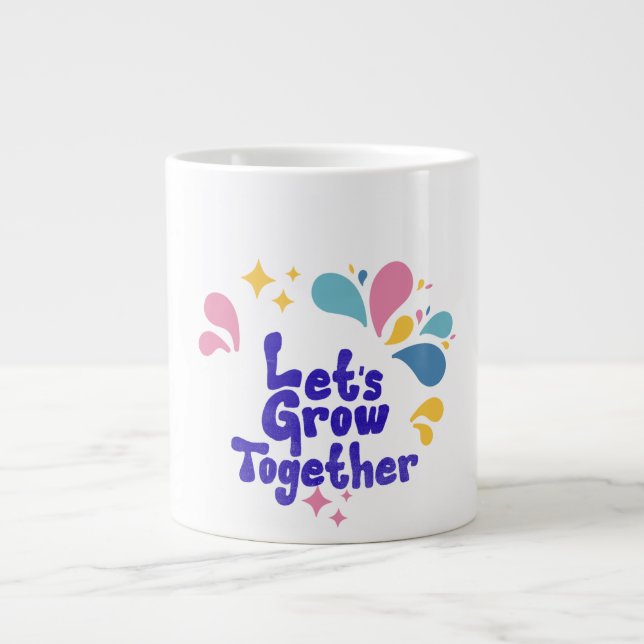 Grande Vamos Crescer Juntos Caneca de Café Colorida (Frente)