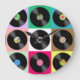 Grande VINYL REGISTRA O Relógio RETRO