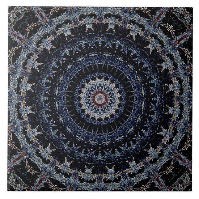 Grandes azulejos da mandala azul (Frente)