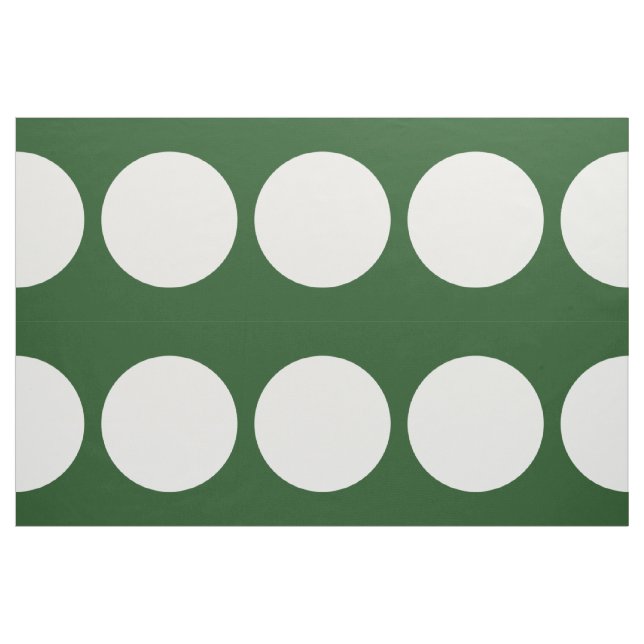 Grandes bolinhas brancas no tecido verde escuro (Fat Quarter)