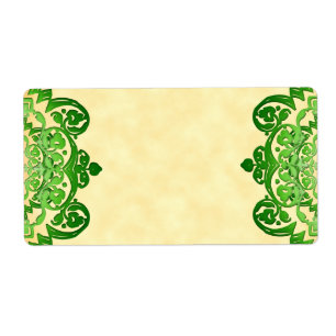 Grandes etiquetas da arte floral verde do vintage