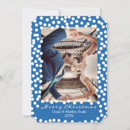 Grandes pontos de neve no azul Nebulas, cartão de