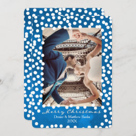 Grandes pontos de neve no azul Nebulas, cartão de