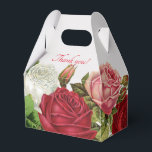 Grandes Rosas Obrigado Festa Casamento Caixa de Fa<br><div class="desc">Vintage rosa para a caixa de favoritos de aniversário, aniversário ou evento de casamento de uma mulher. Lindas rosas vermelhas, cor-de-rosa e brancas cobrir dos lados desta caixa de favores com um punho. Inclua o texto "obrigado você" na frente em vermelho ou altere-o. Outros tipos de caixa funcionarão, mas o...</div>